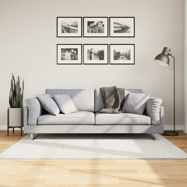 gulvtæppe OVIEDO 120x120 cm kort luv cremefarvet