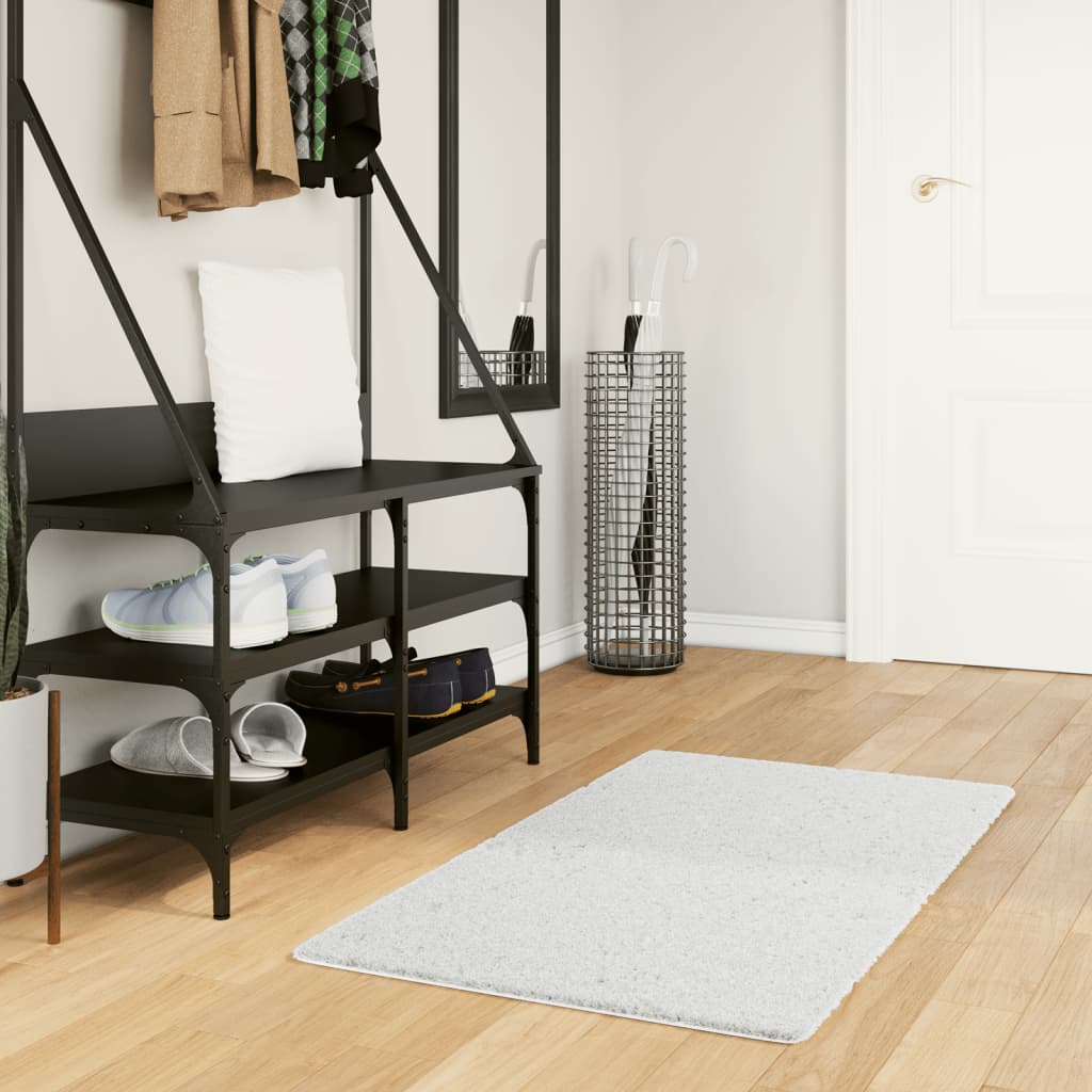 Gulvtæppe Oviedo 60x110 Cm Kort Luv Grå - Vidaxl
