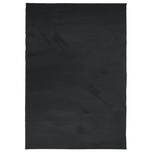 gulvtæppe OVIEDO 140x200 cm kort luv sort