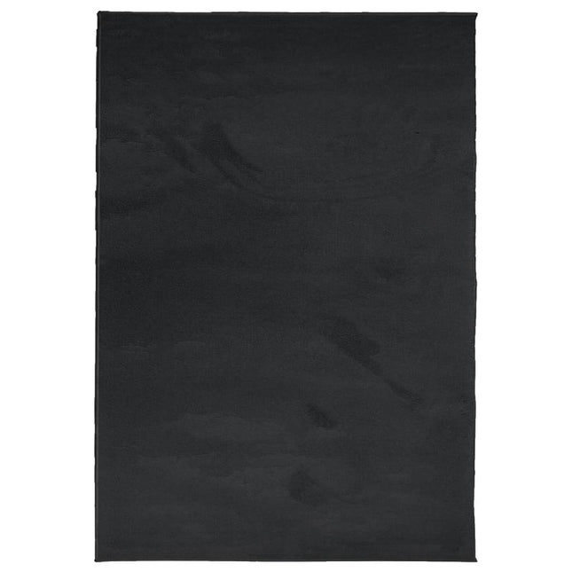 gulvtæppe OVIEDO 160x230 cm kort luv sort