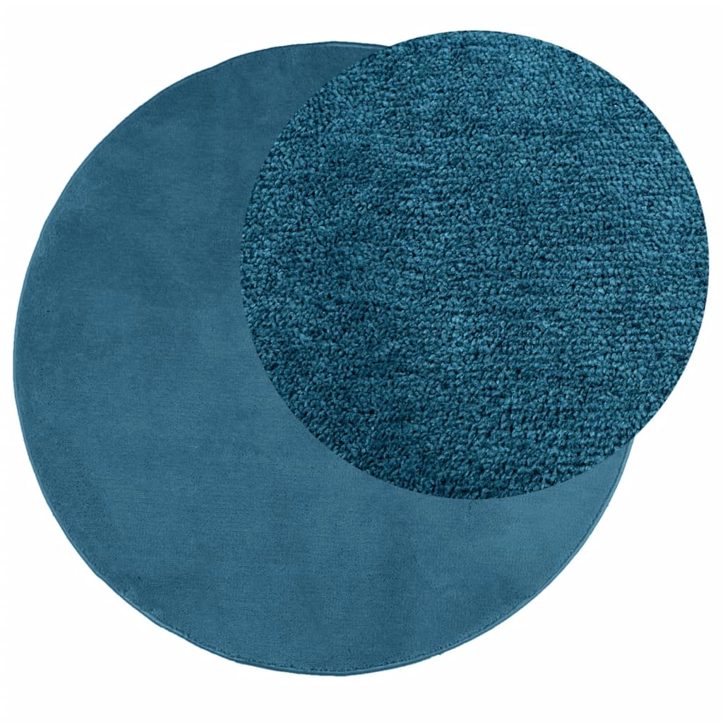 gulvtæppe OVIEDO Ø 120 cm kort luv turkis