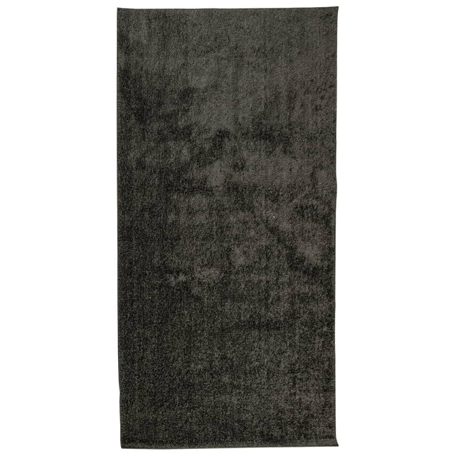 gulvtæppe ISTAN 100x200 cm lang luv skinnende look antracitgrå