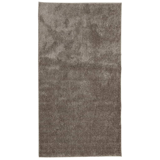 gulvtæppe ISTAN 80x150 cm lang luv skinnende look grå
