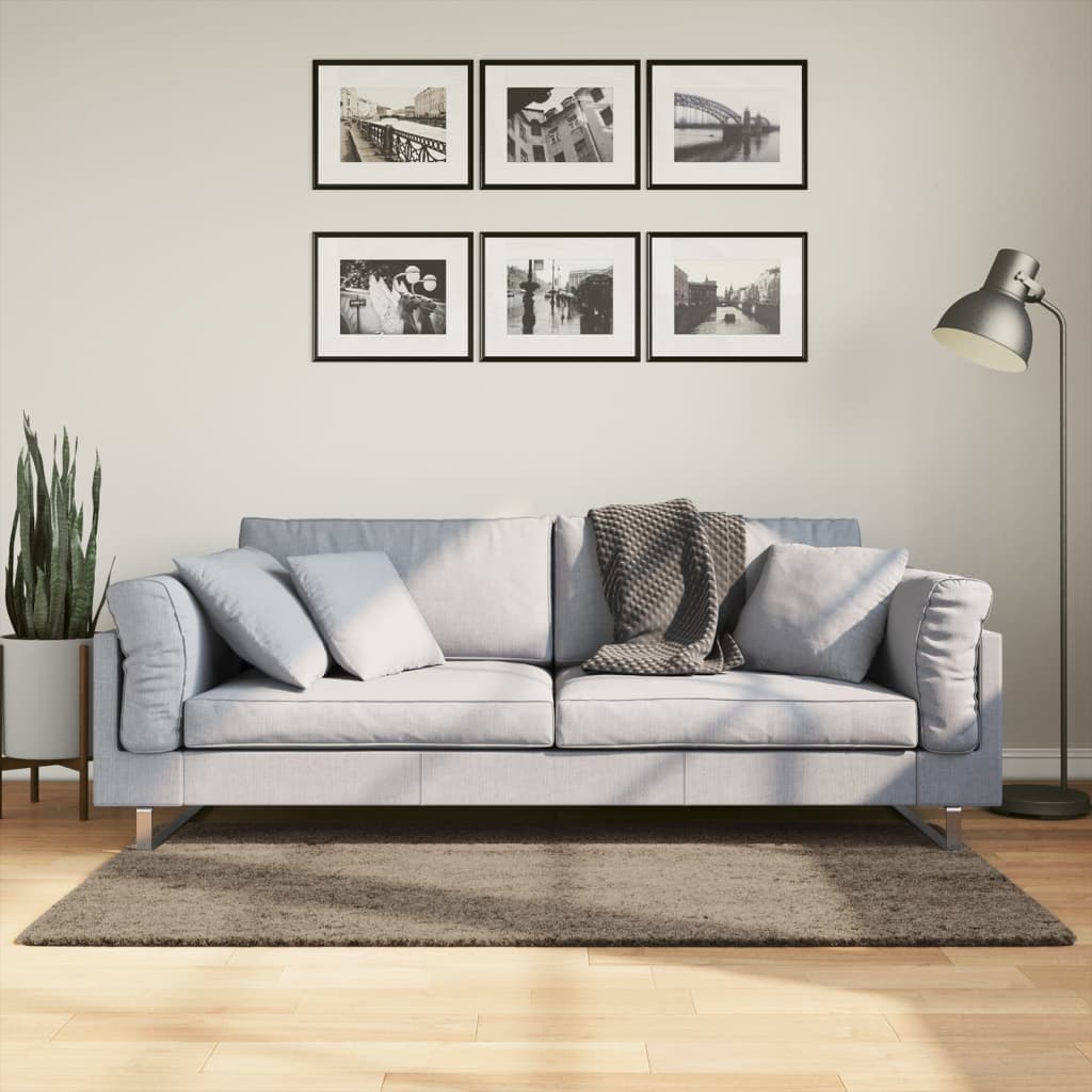 Gulvtæppe Istan 80x150 Cm Lang Luv Skinnende Look Grå - Vidaxl