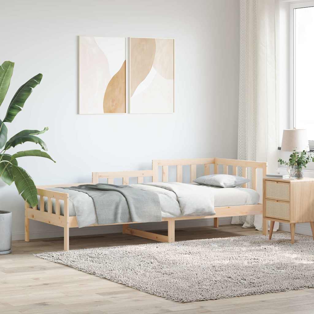 daybed uden madras 80x200 cm massivt fyrretræ billede