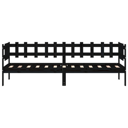 daybed 80x200 cm massivt fyrretræ sort