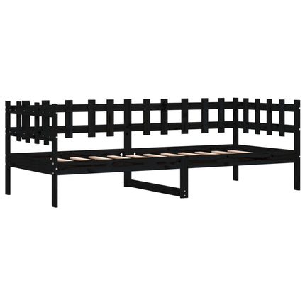 daybed 80x200 cm massivt fyrretræ sort