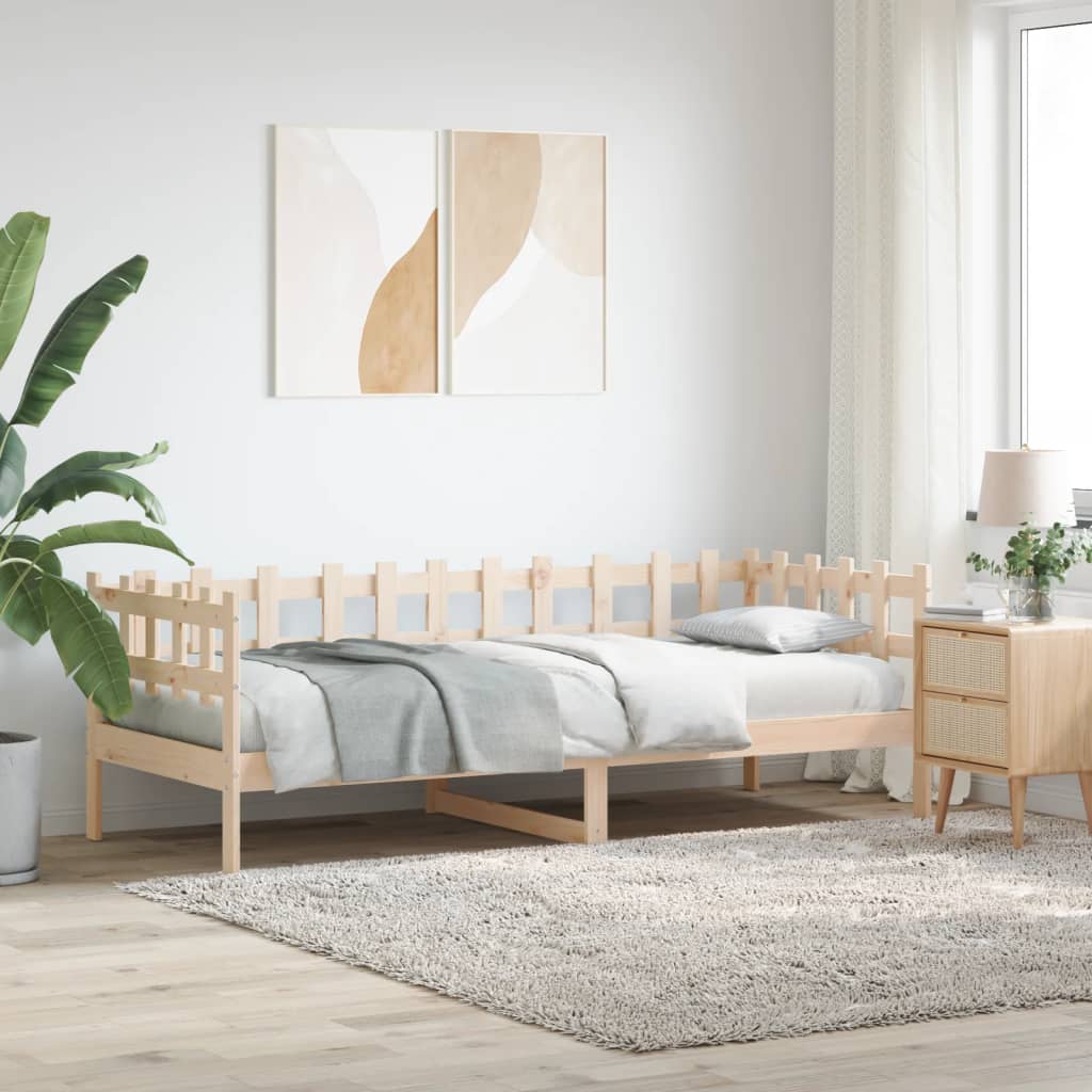 daybed uden madras 90x190 cm massivt fyrretræ billede