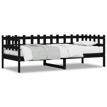 daybed 90x190 cm massivt fyrretræ sort