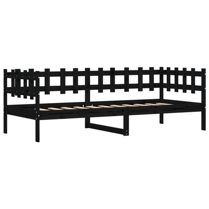 daybed 90x190 cm massivt fyrretræ sort