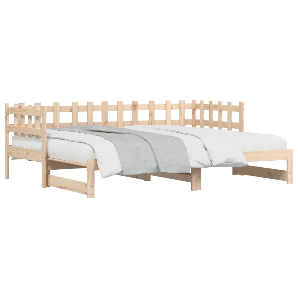 daybed med udtræk 2x(80x200) cm massivt fyrretræ