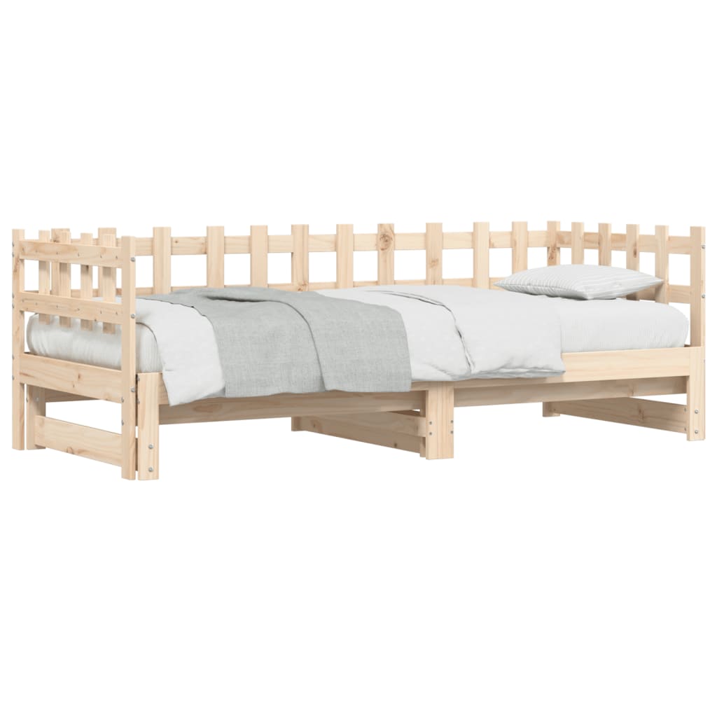 daybed med udtræk 2x(80x200) cm massivt fyrretræ