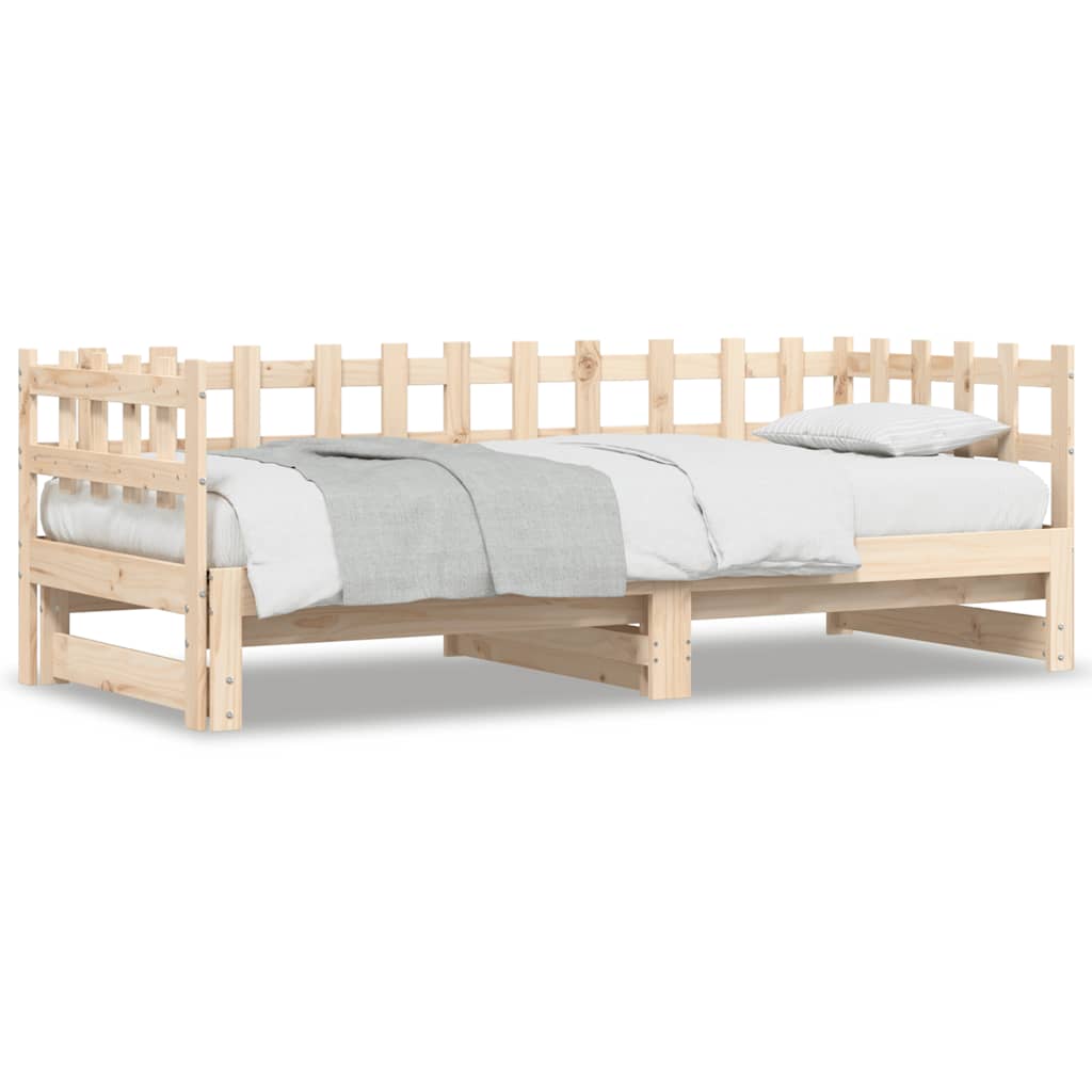 daybed med udtræk 2x(90x200) cm massivt fyrretræ
