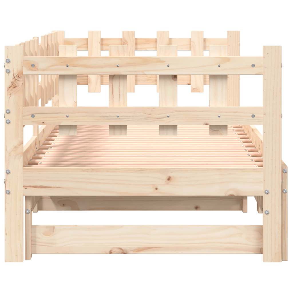 daybed med udtræk 2x(90x200) cm massivt fyrretræ
