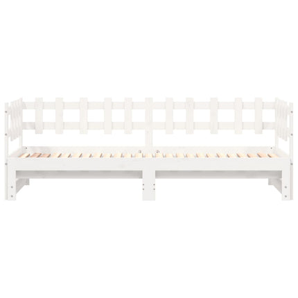 daybed med udtræk 2x(90x200) cm massivt fyrretræ hvid