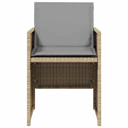 havestole 4 stk. med hynder polyrattan blandet beige