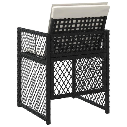 havestole med hynder 4 stk. polyrattan sort