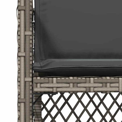 havestole med hynder 4 stk. polyrattan grå
