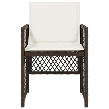 havestole 4 stk. med hynder polyrattan brun