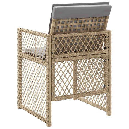 havestole 4 stk. med hynder polyrattan blandet beige