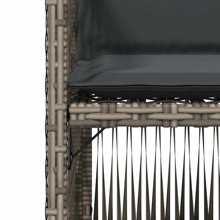 havestole med hynder 4 stk. polyrattan grå