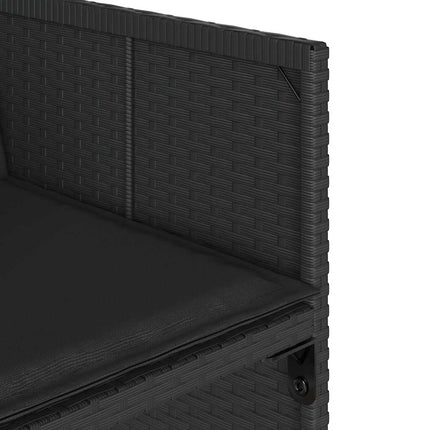 havestole med hynder 4 stk. polyrattan sort