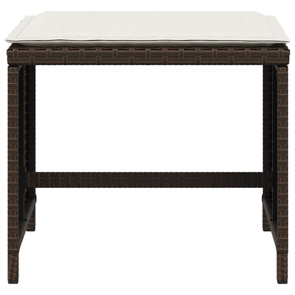 haveskamler 4 stk. med hynder 41x41x36 cm polyrattan brun