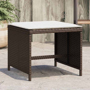 haveskamler 4 stk. med hynder 41x41x36 cm polyrattan brun