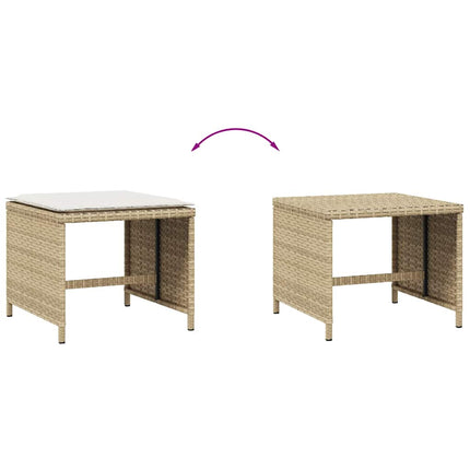 haveskamler 4 stk. med hynder 41x41x36 cm polyrattan beige