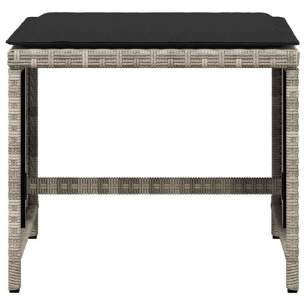 haveskamler 4 stk. med hynder 41x41x36 cm polyrattan lysegrå