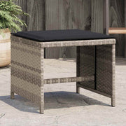 haveskamler 4 stk. med hynder 41x41x36 cm polyrattan lysegrå