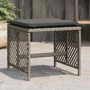 haveskamler 4 stk. med hynder 41x41x36 cm polyrattan grå