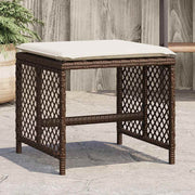 haveskamler 4 stk. med hynder 41x41x36 cm polyrattan brun
