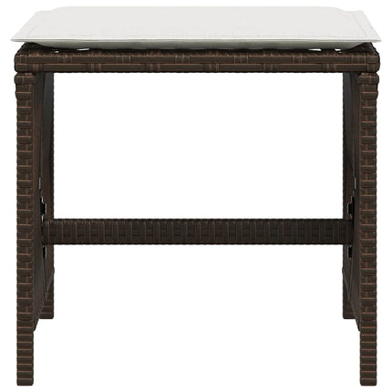haveskamler 4 stk. med hynder 41x41x36 cm polyrattan brun
