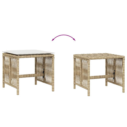 haveskamler 4 stk. med hynder 41x41x36 cm polyrattan beige