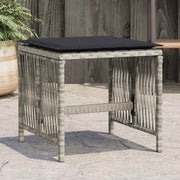haveskamler 4 stk. med hynder 41x41x36 cm polyrattan lysegrå