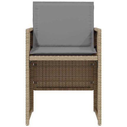 bistrosæt til haven 3 dele med hynder polyrattan blandet beige