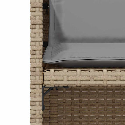 bistrosæt til haven 3 dele med hynder polyrattan blandet beige