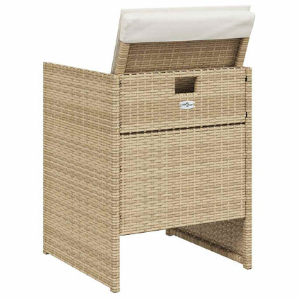 spisebordssæt til haven 5 dele med hynder polyrattan beige