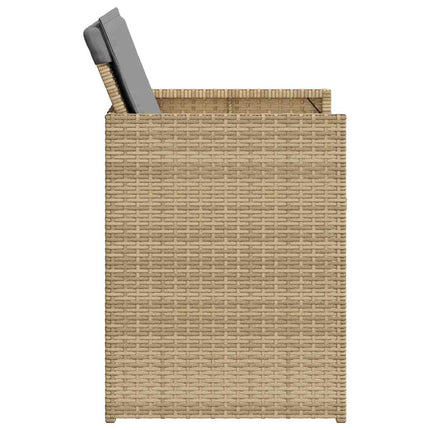 spisebordssæt til haven 5 dele med hynder polyrattan beige