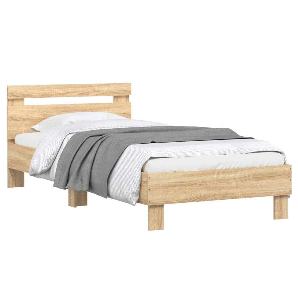 sengeramme m. sengegavl 90x200 cm uden madras sonoma-eg