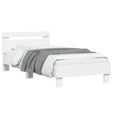 sengeramme med sengegavl 75x190 cm konstrueret træ hvid
