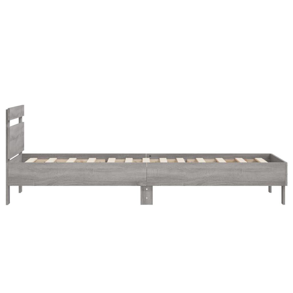 sengeramme m. sengegavl 75x190 cm konstrueret træ grå sonoma-eg