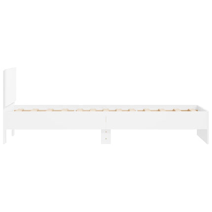 sengeramme med sengegavl 90x190 cm konstrueret træ hvid