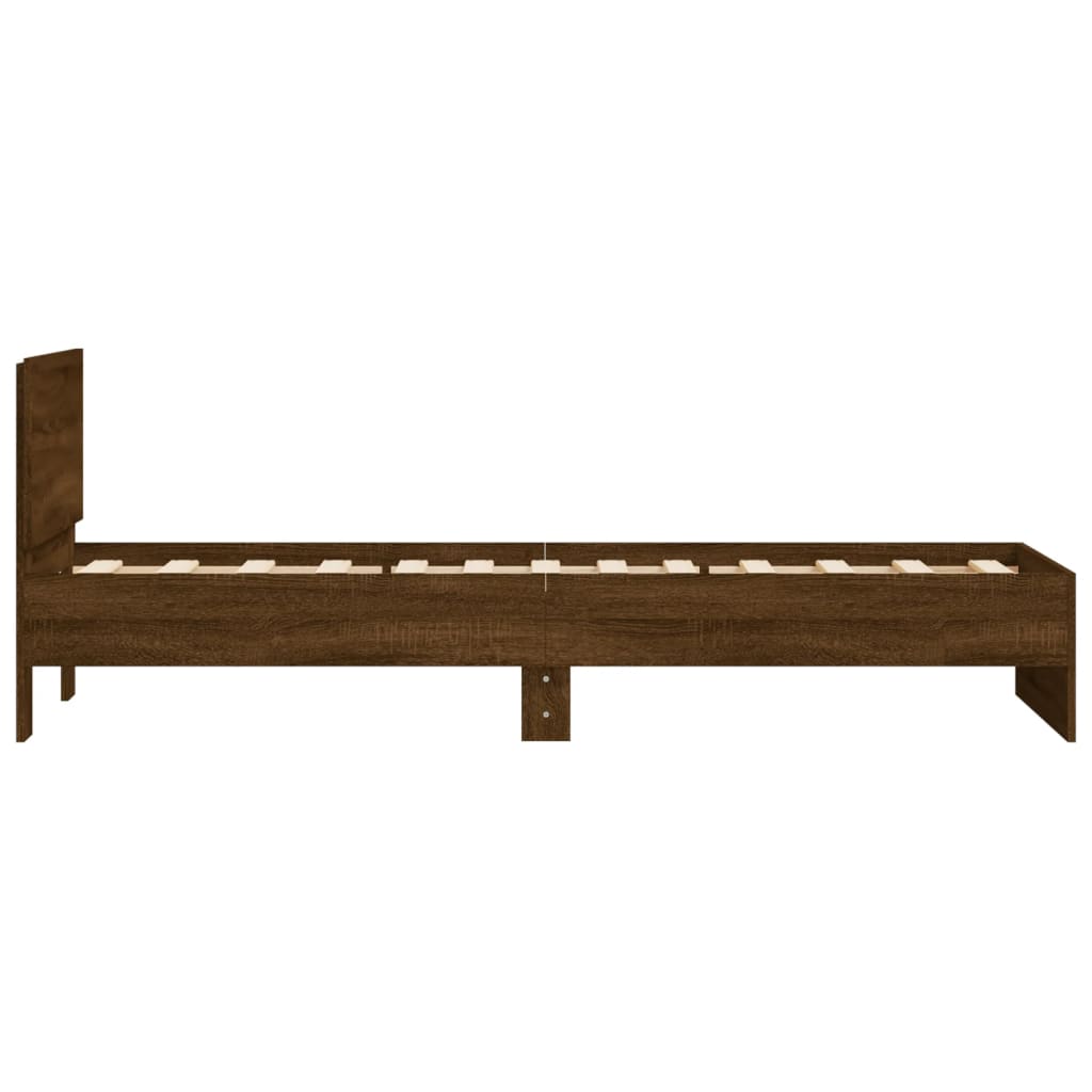 sengeramme m. sengegavl 90x190 cm uden madras brun egetræsfarve