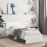 sengeramme med sengegavl 75x190 cm konstrueret træ hvid