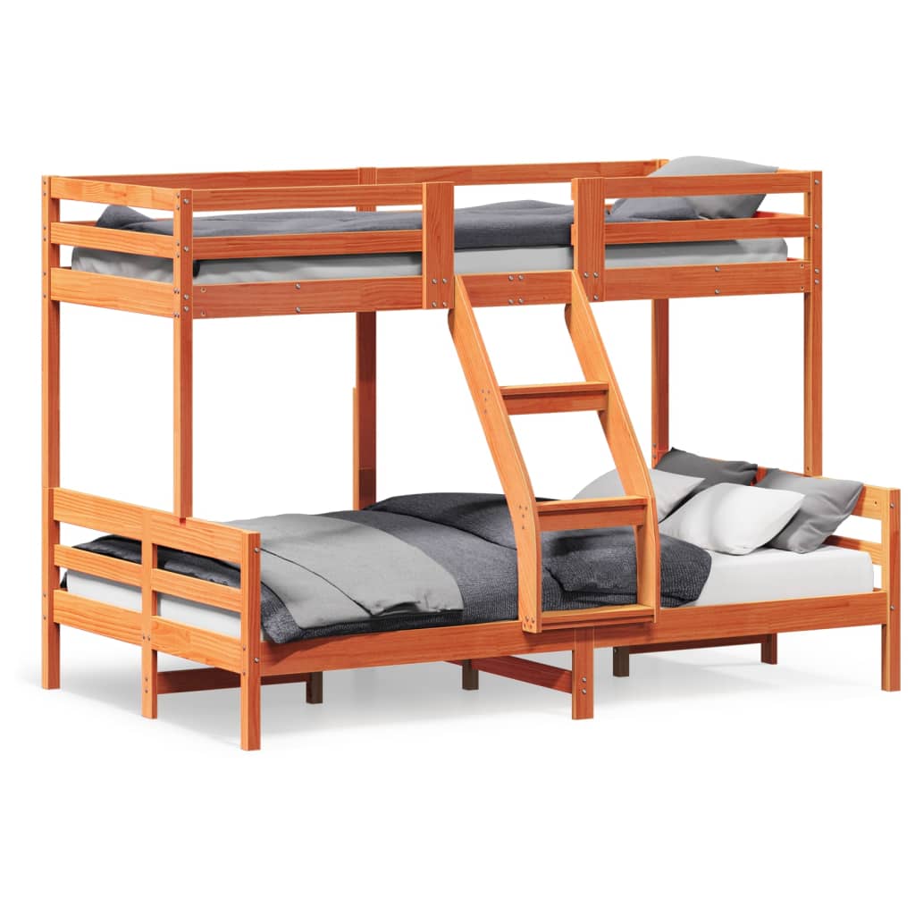 køjeseng 80x200/120x200 cm massivt fyrretræ gyldenbrun