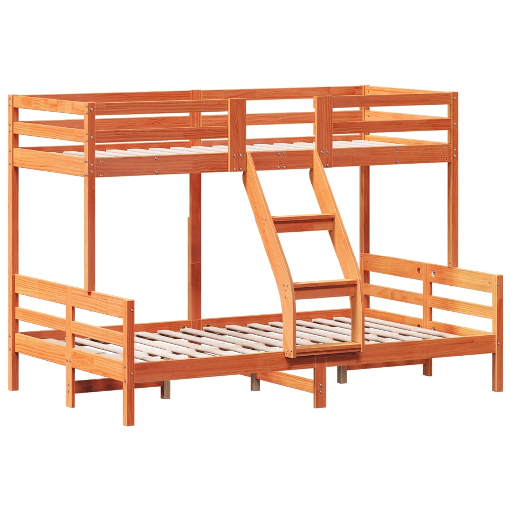køjeseng 80x200/120x200 cm massivt fyrretræ gyldenbrun