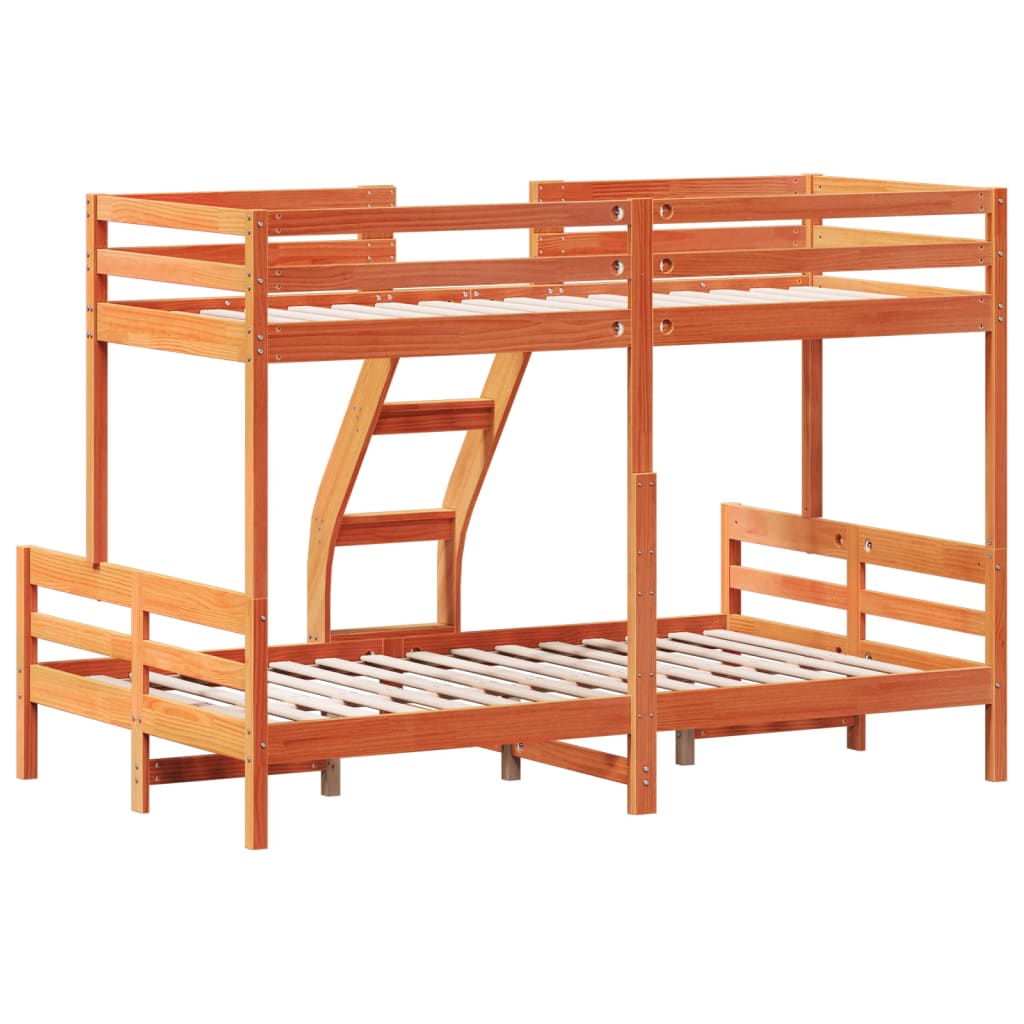 køjeseng 80x200/120x200 cm massivt fyrretræ gyldenbrun
