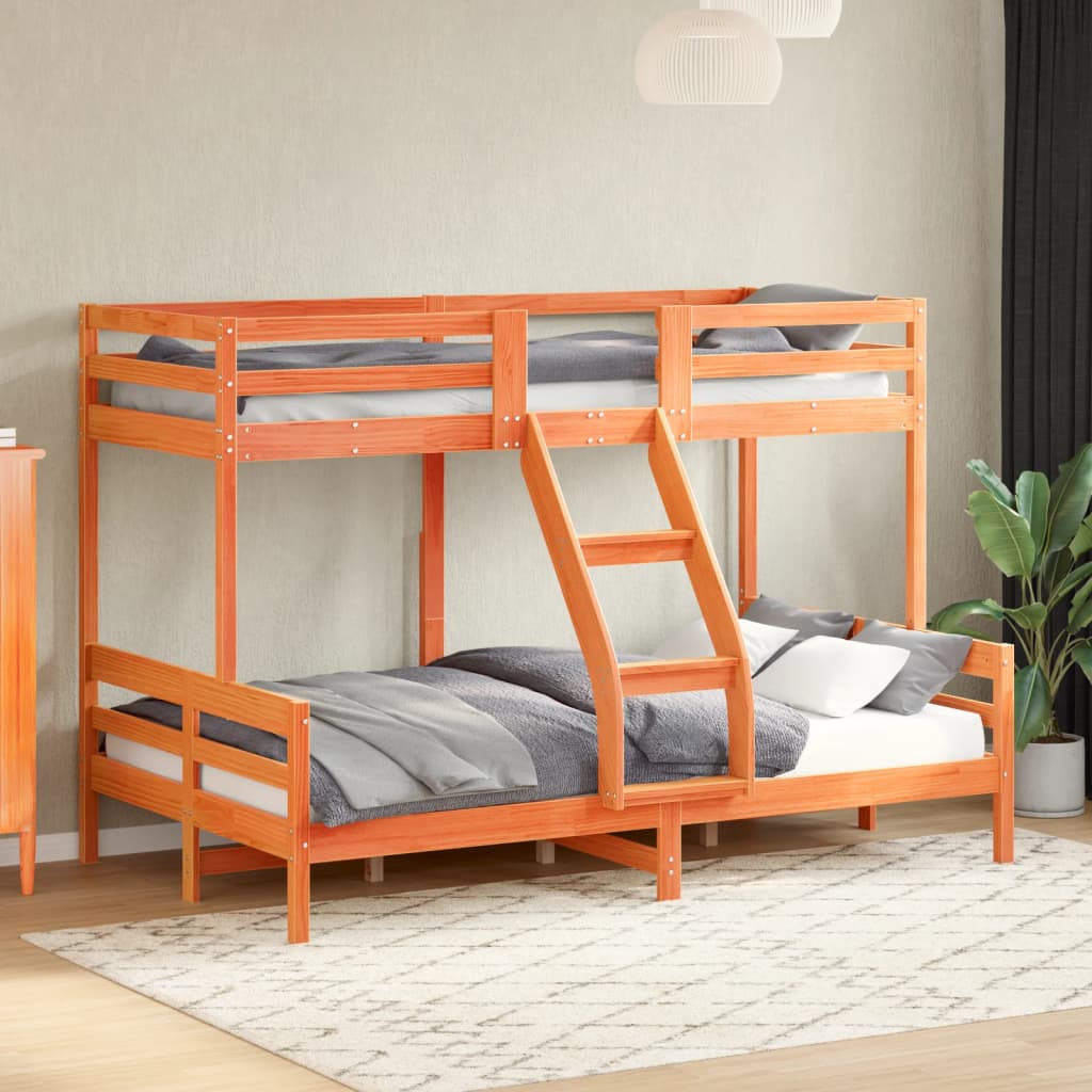 køjeseng 80x200/120x200 cm massivt fyrretræ gyldenbrun